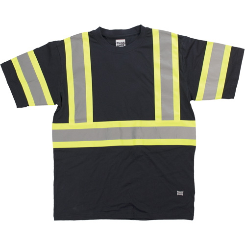 Short Sleeve Safety T-Shirt, Cotton, X-Small, Black Duraquip Inc