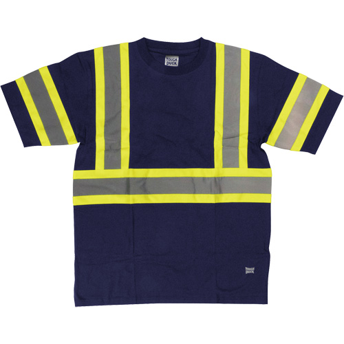 Short Sleeve Safety T-Shirt, Cotton, X-Small, Navy Blue Duraquip Inc