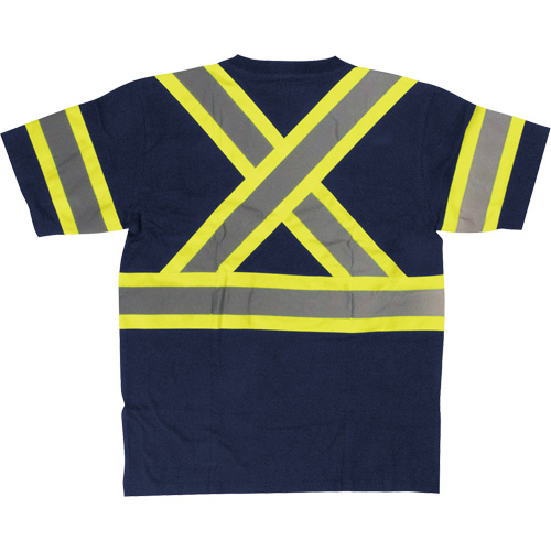 Short Sleeve Safety T-Shirt, Cotton, X-Small, Navy Blue Duraquip Inc