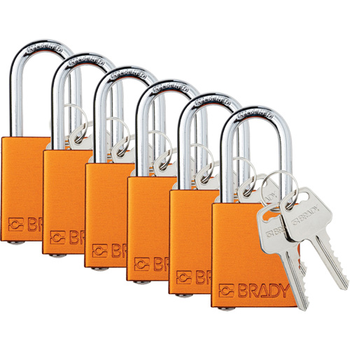 Cadenas de s&eacute;curit&eacute;, Cadenas de s&eacute;curit&eacute;, Cl&eacute;s identiques, Aluminium, Largeur de 1-1/2" Duraquip Inc