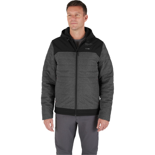 Veste chauffante M12 QuietShell avec pile, Hommes, Petit, Gris Duraquip Inc