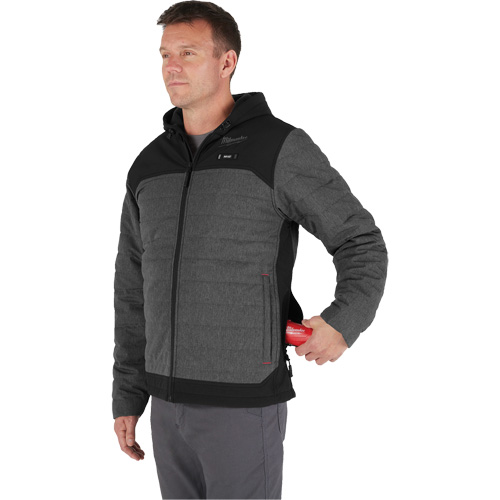 Veste chauffante M12 QuietShell avec pile, Hommes, Petit, Gris Duraquip Inc