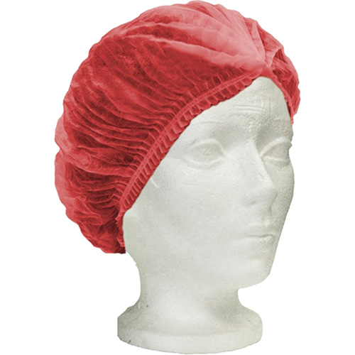 Bonnet bouffant pliss&eacute; RONCO Care, Polypropyl&egrave;ne, 24", Rouge Duraquip Inc