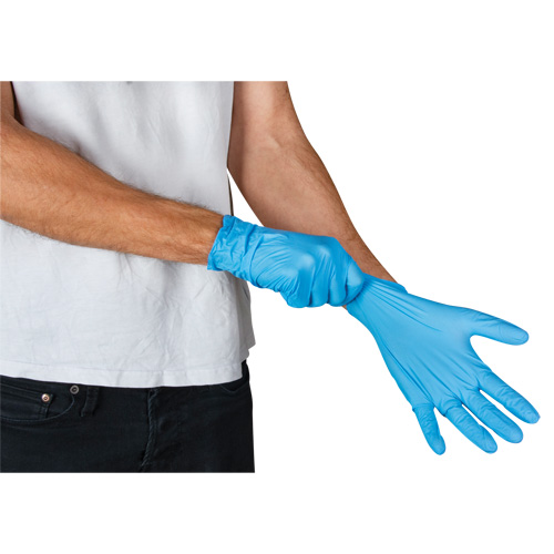 Emballages de gants jetables pour machine distributrice, Petit, Nitrile, 4,5 mils, Sans poudre, Bleu, Classe 2 Duraquip Inc