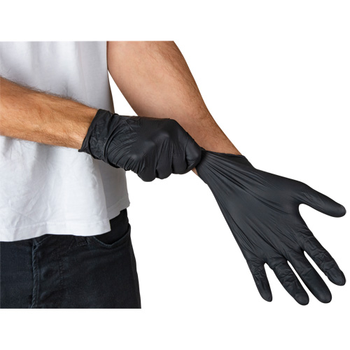 Emballages de gants jetables pour machine distributrice, Petit, Nitrile, 5 mils, Sans poudre, Noir, Classe 2 Duraquip Inc