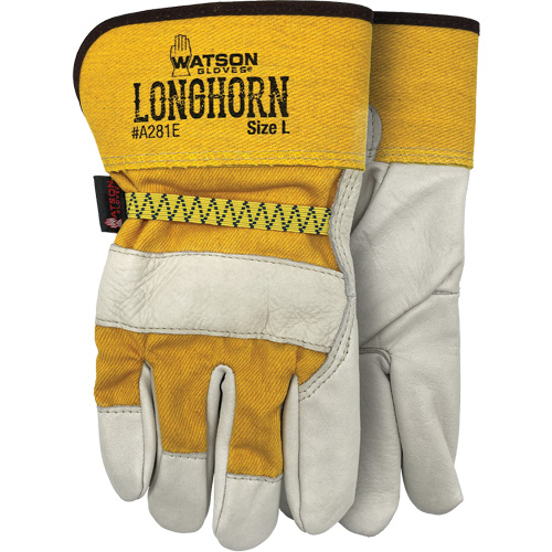 Longhorn Gloves, Large, Grain Cowhide Palm Duraquip Inc