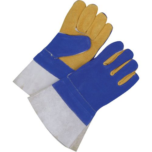 Gants pour soudeur doubl&eacute;s avec poignet de 5", Cuir de vache refendu, Taille 2T-Grand Duraquip Inc