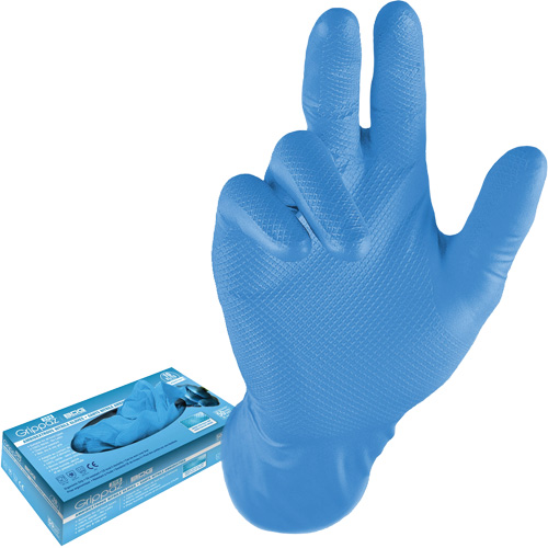 Gants jetables, 3T-Grand, Nitrile, 8 mils, Sans poudre, Bleu Duraquip Inc