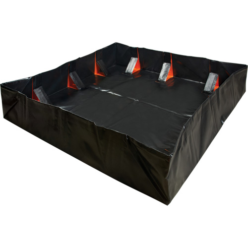 IBX Wall Pop-Up Berm, 2244 US gal. Capacity, 12' W x 25' L x 12" H, Snap-Up Bracket Duraquip Inc