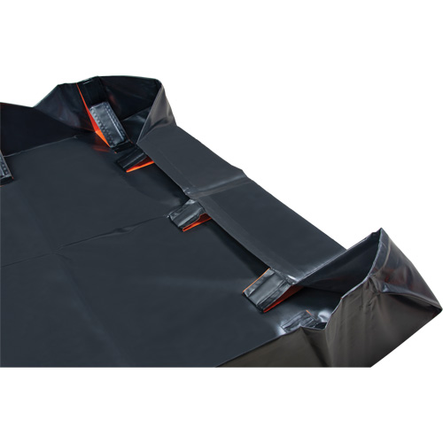 IBX Wall Pop-Up Berm, 2244 US gal. Capacity, 12' W x 25' L x 12" H, Snap-Up Bracket Duraquip Inc