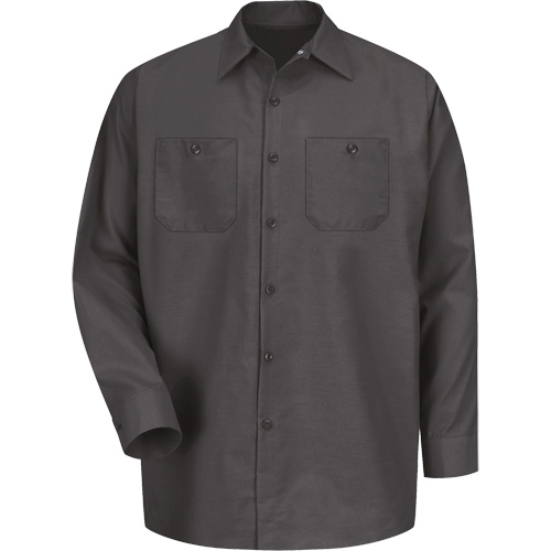 Chemise industrielle de travail &agrave; manches longues, Hommes, Moyen, Charbon Duraquip Inc