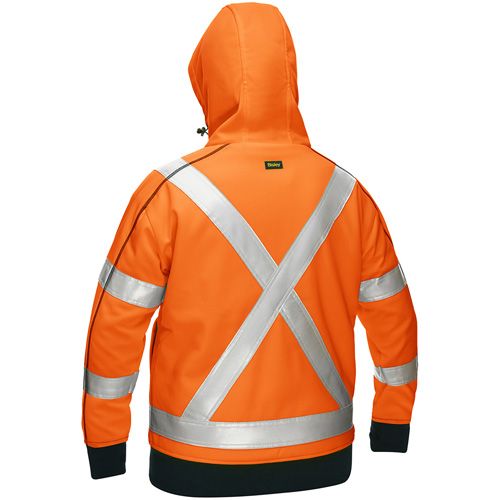 Bisley&reg; X-Back Women's Contoured Full Zip Hooded Sweatshirt with Sherpa Lining, 2X-Large, High Visibility Orange Duraquip Inc