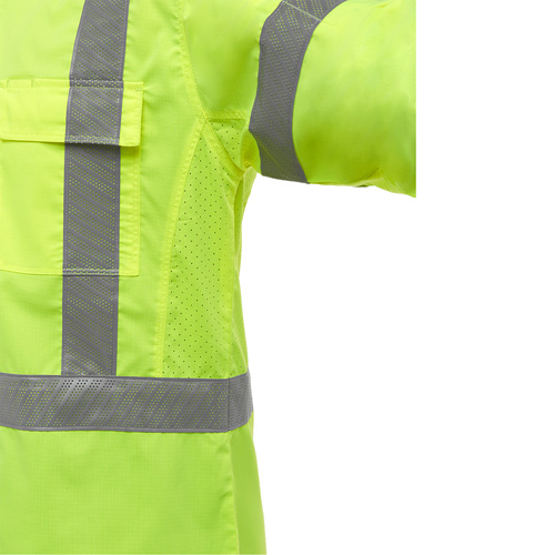 Chemise de travail &agrave; manches longues et X au dos Bisley avec X-Airflow, Poly-coton, Petit, Jaune lime haute visibilit&eacute; Duraquip Inc