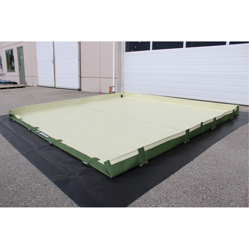 Easy-Riser Insta-Berm, 374 US gal. Capacity, 10' W x 10' L x 6" H, Hinge Bracket Duraquip Inc