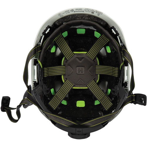 Casque de s&eacute;curit&eacute; d'escalade Fibre Metal, R&eacute;pond aux normes CSA type 2, Suspension Rochet, Ventil&eacute; Duraquip Inc