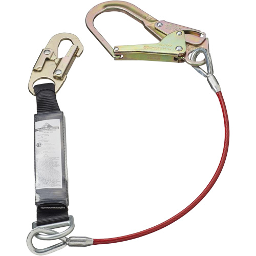 SA-5502-6 Shock Absorbing Lanyard, 6', Form Hook Center, Snap Hook Leg Ends, Galvanized Steel Duraquip Inc