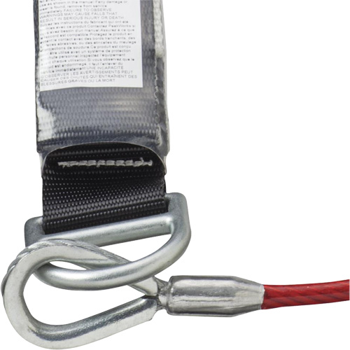 SA-5502-6 Shock Absorbing Lanyard, 6', Form Hook Center, Snap Hook Leg Ends, Galvanized Steel Duraquip Inc