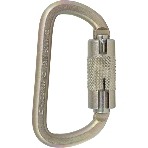 CP-03015-2 Zinc Plated Carabiner with 3/4" Gate Opening, Steel Duraquip Inc