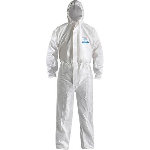 Combinaison CoverMe XP1800 de type 5/6 avec capuchon, 5T-Grand, Blanc, Microporeux Duraquip Inc