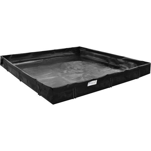 Berme de confinement des d&eacute;versements, Capacit&eacute; 748 gal. US, 10' la x 10' lo x 1" h, Support en L Duraquip Inc