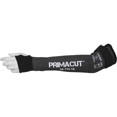 PrimaCut 68-774 Cut-Resistant Sleeve, HPPE, 18", ASTM ANSI Level A7/EN 388 Level F, Grey Duraquip Inc
