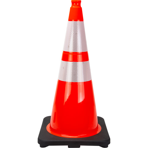 Premium Traffic Cone, 28", Orange, 4" & 6" Reflective Collar(s) Duraquip Inc