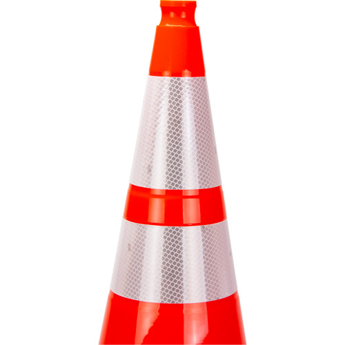 Premium Traffic Cone, 28", Orange, 4" & 6" Reflective Collar(s) Duraquip Inc