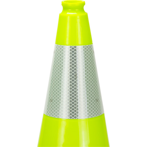 Premium Traffic Cone, 18", Lime Green, 6" Reflective Collar(s) Duraquip Inc