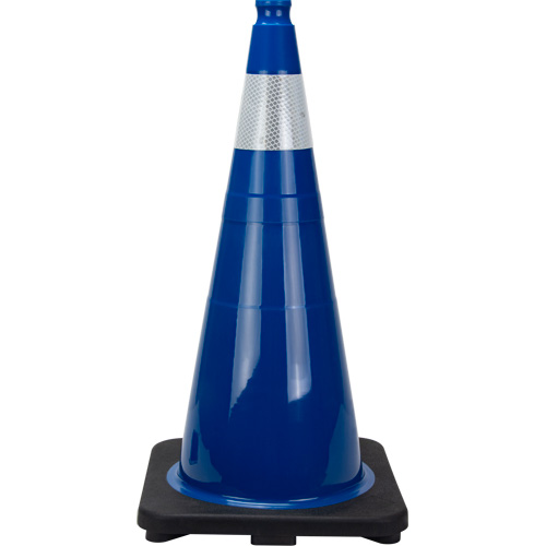Premium Traffic Cone, 28", Blue, 4" Reflective Collar(s) Duraquip Inc