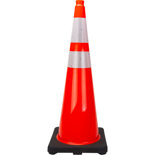 Premium Traffic Cone, 36", Orange, 4" & 6" Reflective Collar(s) Duraquip Inc