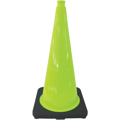 Premium Traffic Cone, 18", Lime Green Duraquip Inc