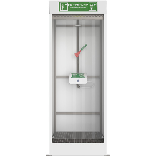 Cabine de douche d'urgence et douche oculaire/faciale couvert Duraquip Inc