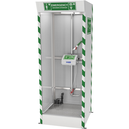 Emergency Cubicle Shower & Covered Eye & Face Wash with Sump Pump Duraquip Inc
