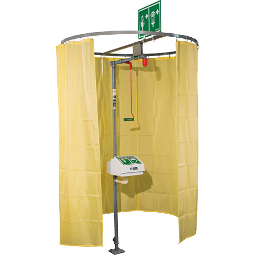 Pipe Mounted Safety Shower Modesty Curtain Duraquip Inc