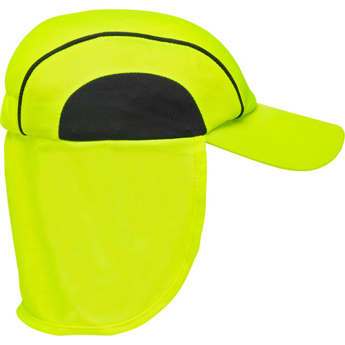 Chapeaux de refroidissement avec voiles pour le cou, Lime haute visibilit&eacute; Duraquip Inc