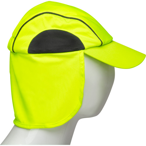 Chapeaux de refroidissement avec voiles pour le cou, Lime haute visibilit&eacute; Duraquip Inc