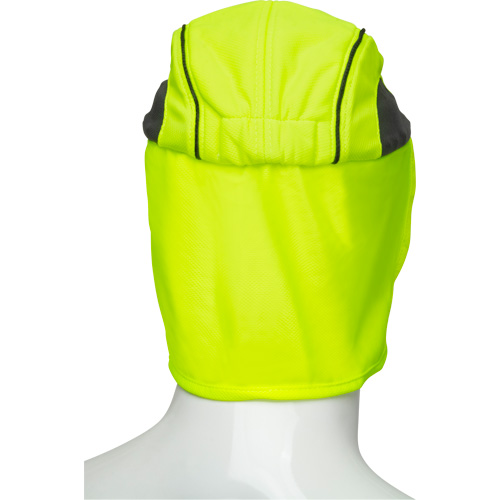 Chapeaux de refroidissement avec voiles pour le cou, Lime haute visibilit&eacute; Duraquip Inc