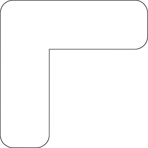 Formes pour le marquage des planchers, L, 7" lo x 3,5" la, Blanc, Vinyle Duraquip Inc