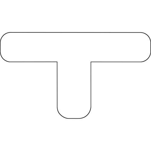 Durastripe Rounded X-TREME DuraT, T, 7" L x 4" W, White, Vinyl Duraquip Inc