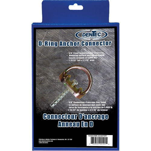 Anchor Connector, D-Ring, Temporary Use Duraquip Inc