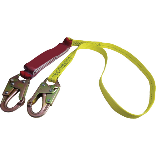 External Energy Absorber Lanyard with 3/4" Hook, 6', Snap Hook Center, Snap Hook Leg Ends, Polyester Duraquip Inc