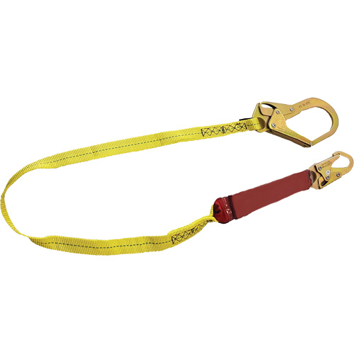 External Energy Absorber Lanyard with 2-1/4" Hook, 6', Snap Hook Center, Snap Hook Leg Ends, Polyester Duraquip Inc