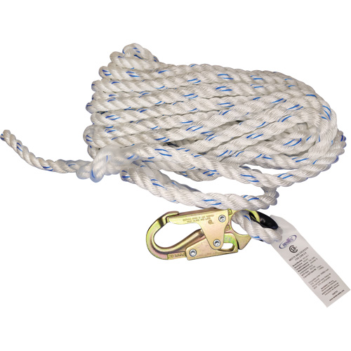 Vertical Life Line with 3/4" Snap Hook & Thimble Eye Duraquip Inc