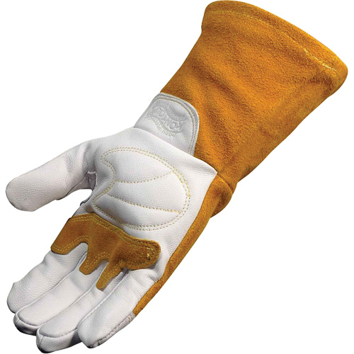 Caiman&reg; Premium TIG/MIG Welder's Gloves with FR Insulated Split Cowhide Back, Grain Goatskin, Size X-Large Duraquip Inc