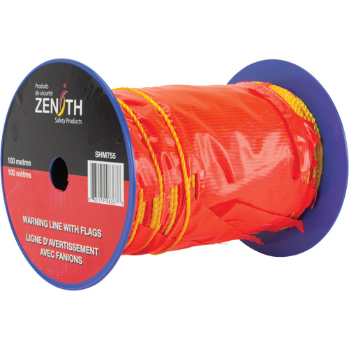 Warning Line with Flags, 328' L, Orange/Yellow Duraquip Inc