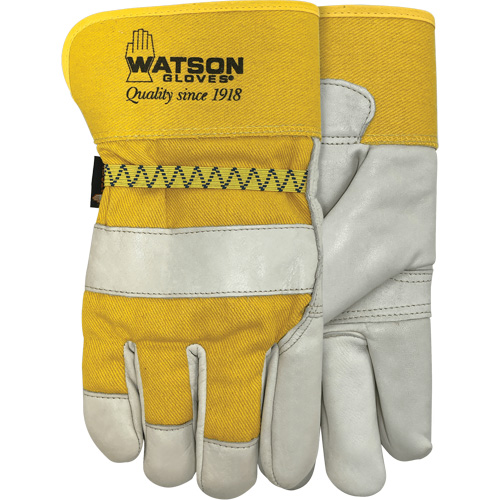 Gants doubl&eacute;s combin&eacute;s en cuir 94003i , Grand, Paume en Cuir fleur de vache, Molleton Duraquip Inc