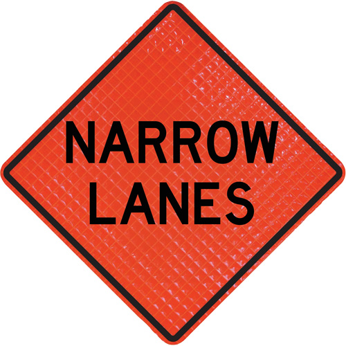 Enseigne enroulable Quadra Flex avec symbole de contr&ocirc;leur de la circulation Duraquip Inc