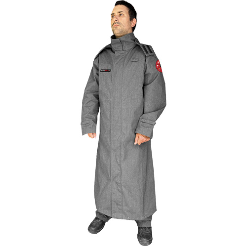 Manteau ignifuge de 52' avec capuchon fixe CoreMAX, 3T-Grand, Gris Duraquip Inc
