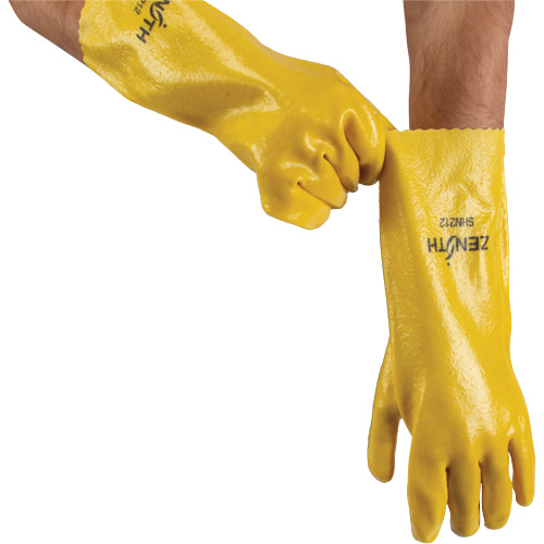 Gants &agrave; fini rugueux et r&eacute;sistants aux produits chimiques, Taille 9, 14" lo, PVC, Doublure en Interlock, 47-mil Duraquip Inc