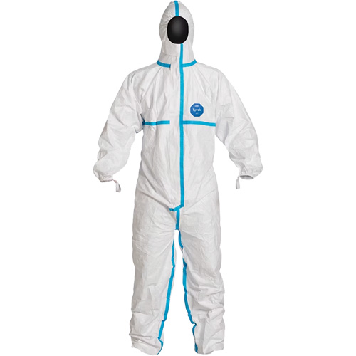 Hooded Coveralls, X-Large, White, Tyvek&reg; 600 Duraquip Inc